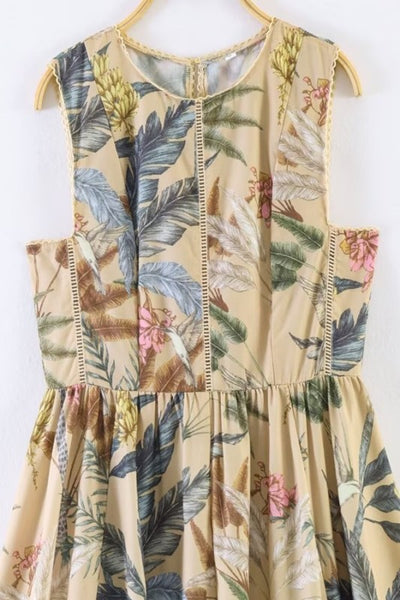 Tropical Print Midi Dress