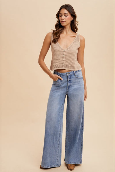 Comfort Stretch High Rise Wide Leg Jean
