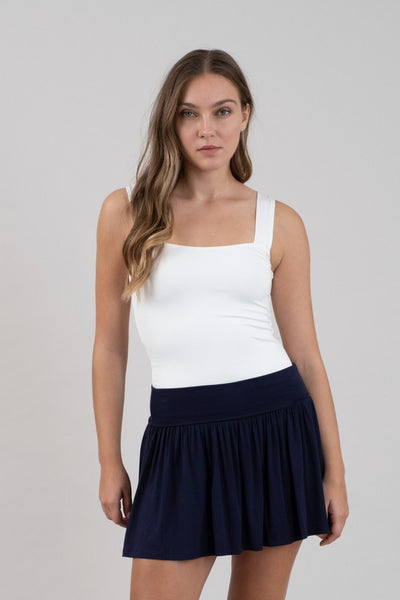 Solid Square Neck Knit Top