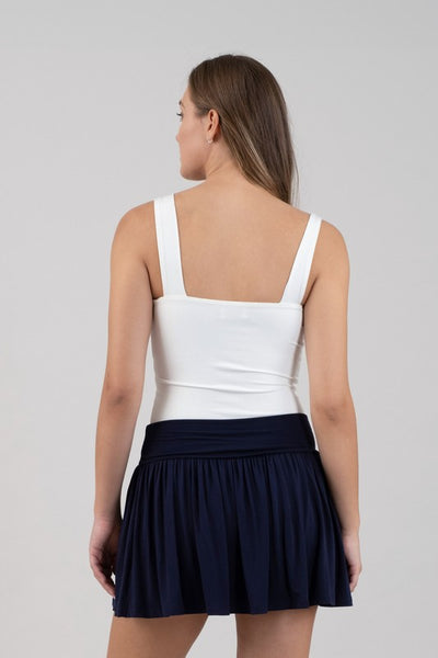 Solid Square Neck Knit Top