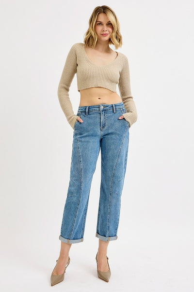 Slouchy Crop Barrel Jeans