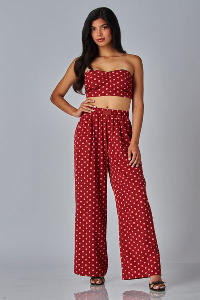 Polka Dot Silk Pant