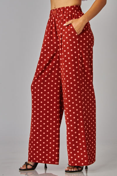 Polka Dot Silk Pant