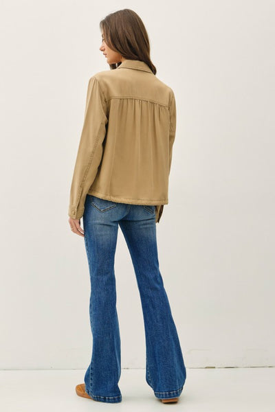 Collared Tencel Button Up