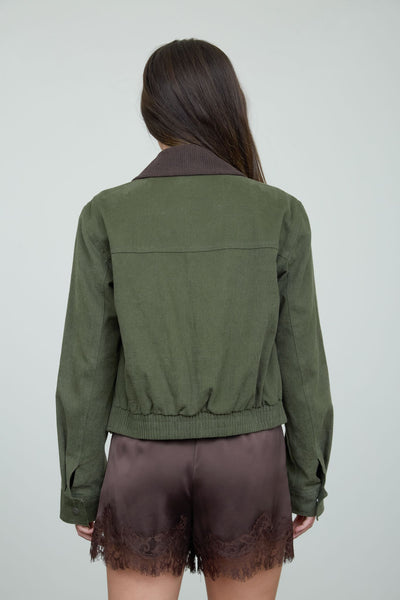 Contrast Corduroy Jacket