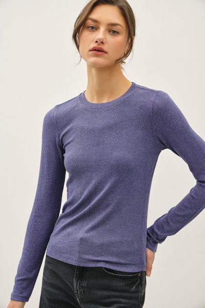 Ribbed Crewneck Basic Top