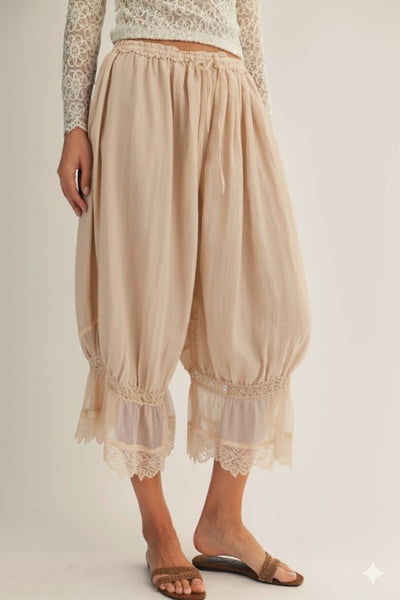 Vintage Lace Trimmed Pants