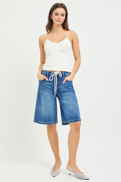 Mid Rise Relaxed Elastic Jorts