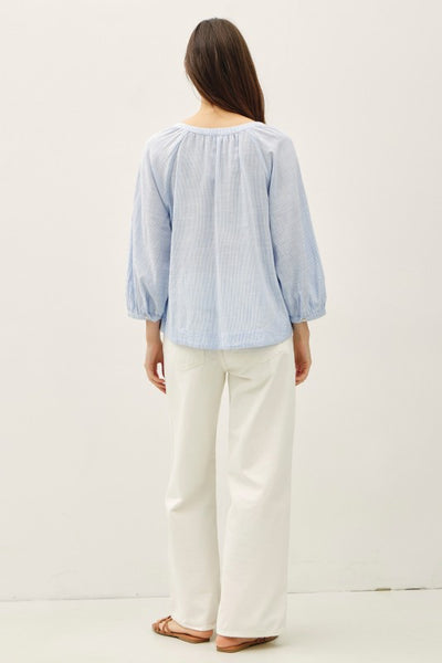 Button Up Peasant Top