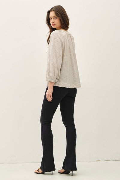 Button Up Peasant Top