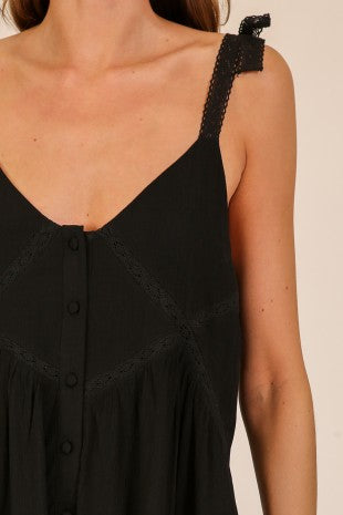 Sweet Serenity Lace Trim Dress