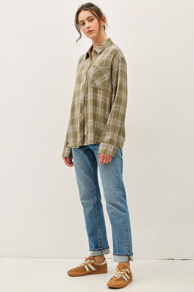 Olive Plaid Shirt