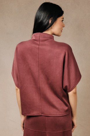 Mock Neck Dolman Top
