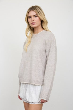 Contrast Edge Crewneck