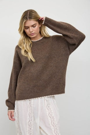 Contrast Edge Crewneck