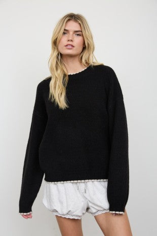 Contrast Edge Crewneck