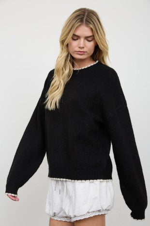 Contrast Edge Crewneck