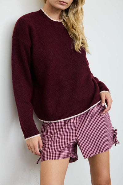 Contrast Edge Crewneck