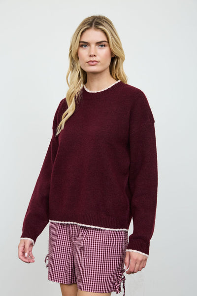 Contrast Edge Crewneck