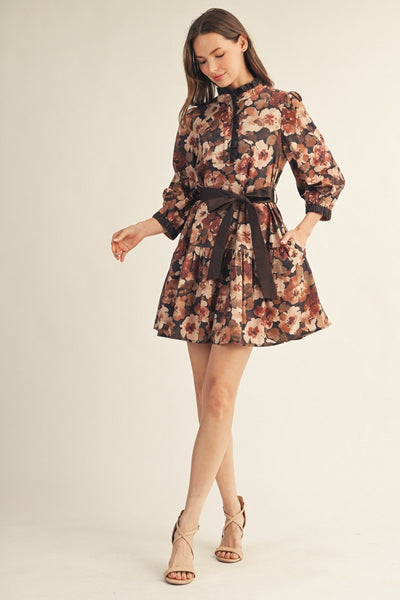 Ruffle Detail Mini Dress