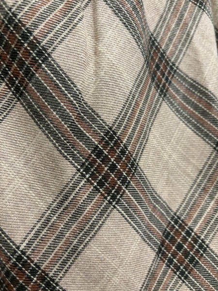 Ruther Plaid Print Midi Skirt