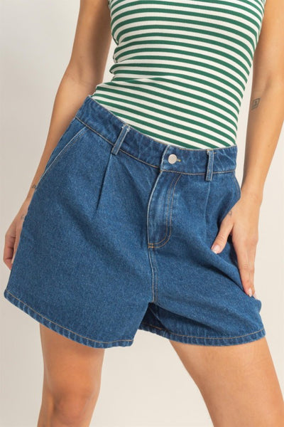 Enzyme Wash Denim Shorts