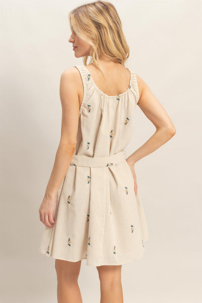 Ruched Sleeveless Mini Dress