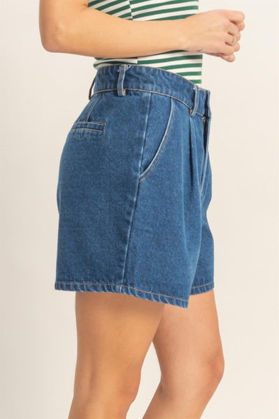 Enzyme Wash Denim Shorts