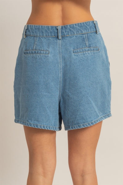 Enzyme Wash Denim Shorts