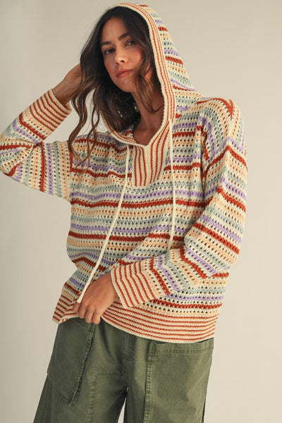 Crochet Striped Sweater