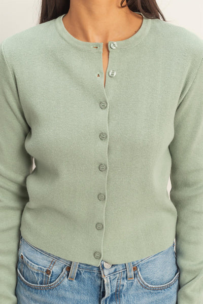 Ribbed Button Up Cardigan