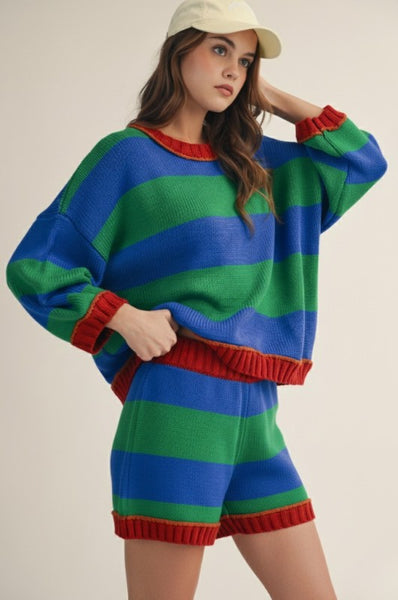 Ribbed Sunset Stripe Sweater