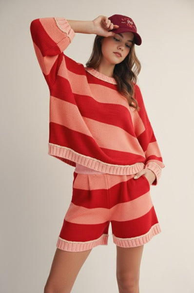 Ribbed Sunset Stripe Sweater