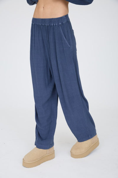 Crinkle Elastic Lounge Pants