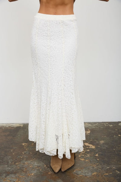 Lace Pattern Midi Skirt
