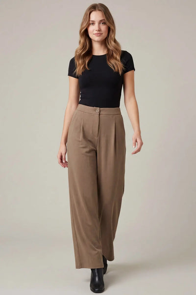 Front Pleated Knit Pants