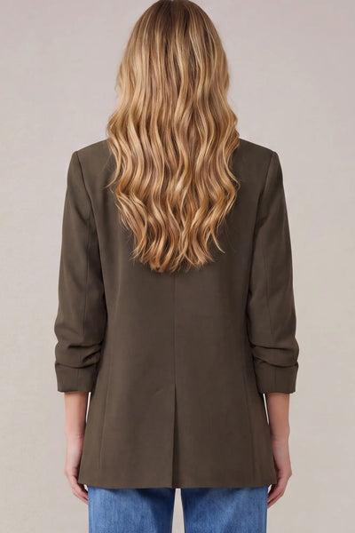 Long Sleeve Ruched Blazer