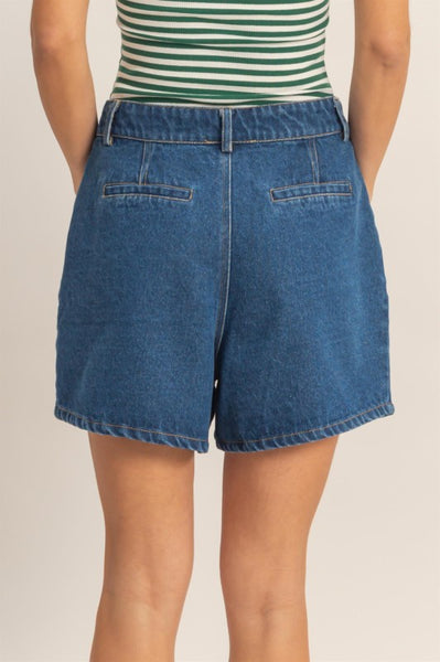 Enzyme Wash Denim Shorts
