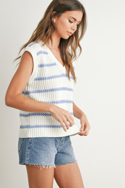 Knitted Sleeveless Sweater Top