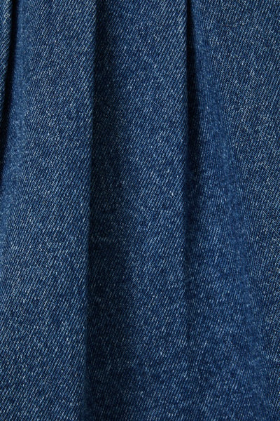 Pleated Detail Denim Mini Skirt