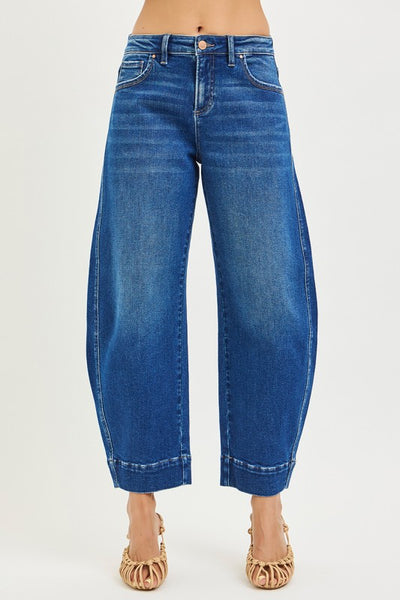 Mid Rise Barrel Jeans