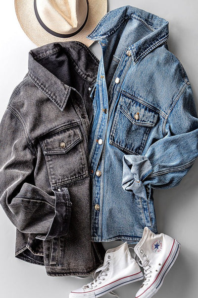 Kayla Denim Wash Over Sized Jacket