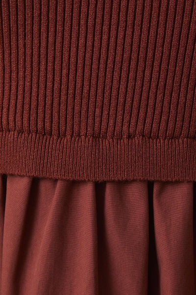 Mock Neck Mixed Tiered Dress