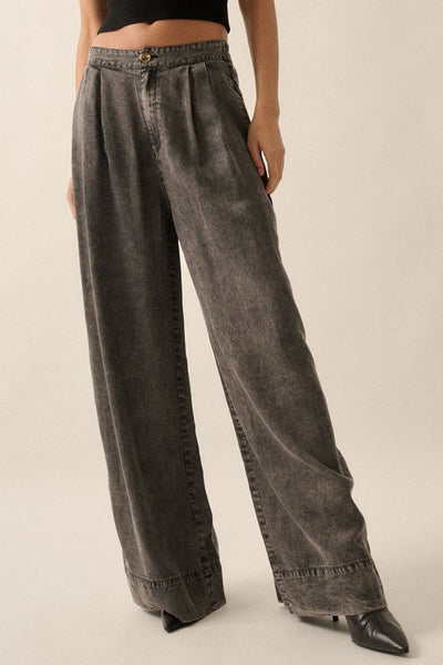 Mineral Washed Wide Leg Pants