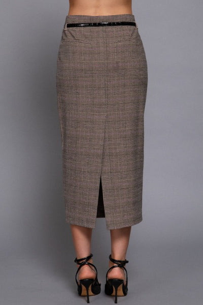 Waist Belt Column Skirt