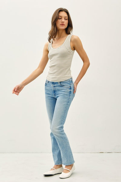 Stripe Ribbed Cotton Tank
