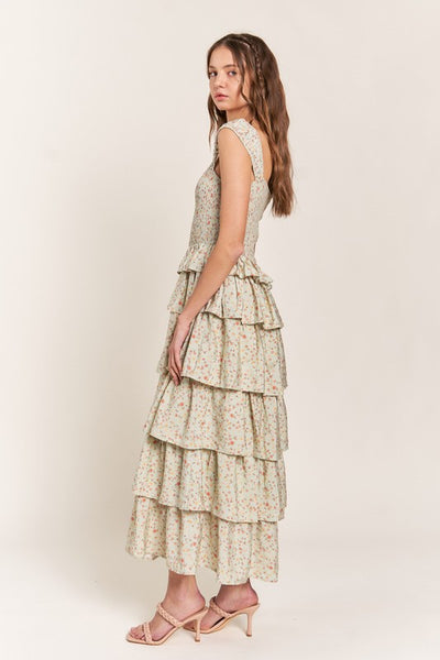 Tiered Ruffle Midi Dress
