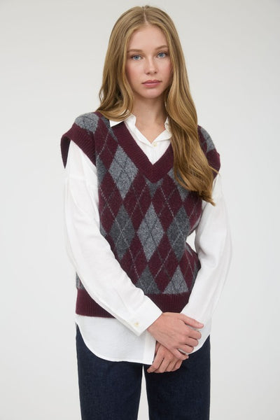Argyle Knit Vest