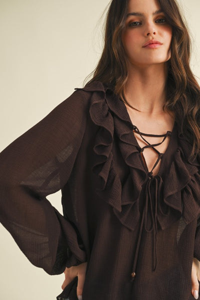 Tie Up Ruffle Top