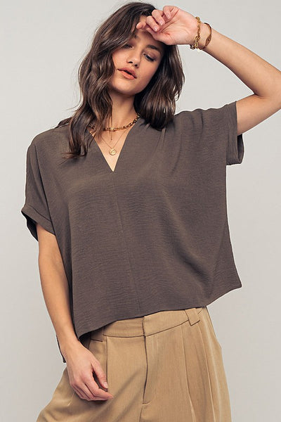 Oversized Folded Short Sleeve Top